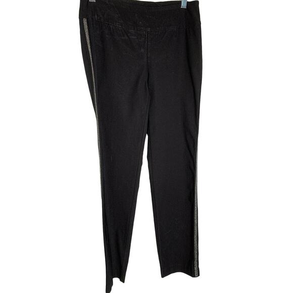 Up! Black Silver Stripe Figure Enhancing Pants Sz 4 - Picture 1 of 3